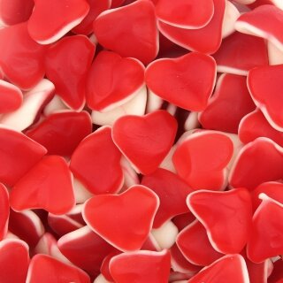 Cuori rossi di gelatina liscia