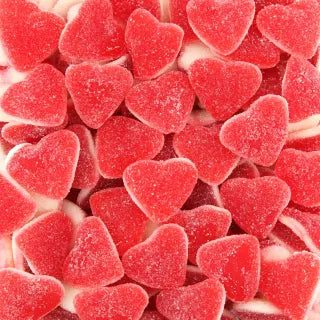 Dolci cuori rossi e bianchi